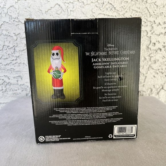 Disney Nightmare Before Christmas Jack Skellington Airblown Inflatable 4FT ~ NEW - Picture 3 of 4